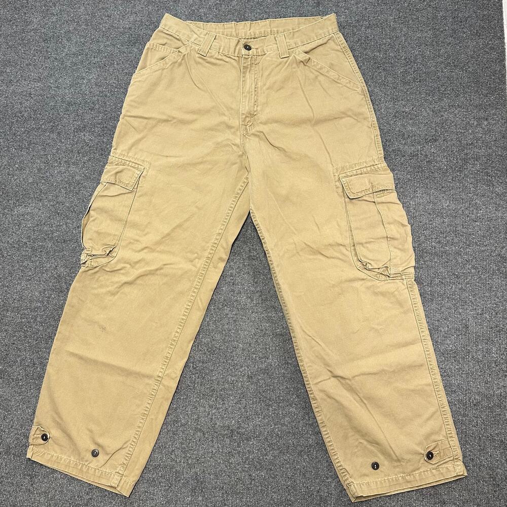 Vtg 90’s Levi’s Canvas Cargo Pants Wide Baggy Relaxed Fit Y2K Skater Pants 33x30